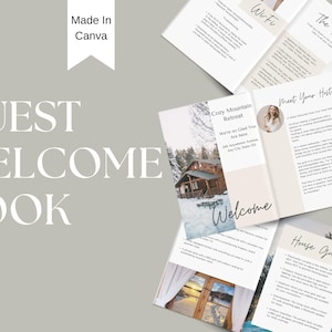 Libro de visitas de Airbnb Guía de bienvenida imprimible Plantilla de alquiler vacacional Manual para anfitriones de Airbnb Normas de la casa inmobiliaria para la hospitalidad Anfitrión Huésped