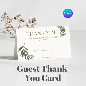 Biglietto di ringraziamento per gli ospiti Airbnb Guest Grazie per aver soggiornato Airbnb Guest Card Nota di ringraziamento per l'host Recensione del soggiorno Esperienza dell'ospite Tocco personale