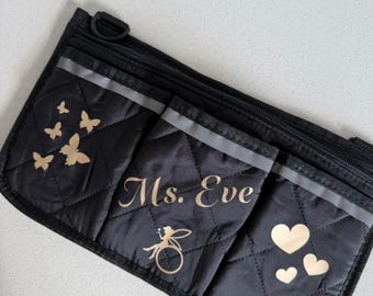 Bolsa lateral personalizada para silla de ruedas con nombre personalizado, bolsa de almacenamiento para silla de ruedas, organizador para silla de ruedas, accesorio de ayuda para la movilidad, regalo para personas con discapacidad