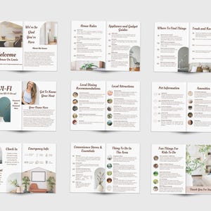 Libro de hospitalidad personalizable Alquileres vacacionales Plantilla editable Guía para huéspedes imprimible Bienes raíces Airbnb Elementos esenciales para anfitriones Manual para huéspedes