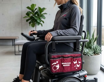 Bolsa organizadora para silla de ruedas, estuche para accesorios de ayuda a la movilidad, diseño de mariposa personalizado, idea de regalo con temática guerrera, apoyo para personas con discapacidad.