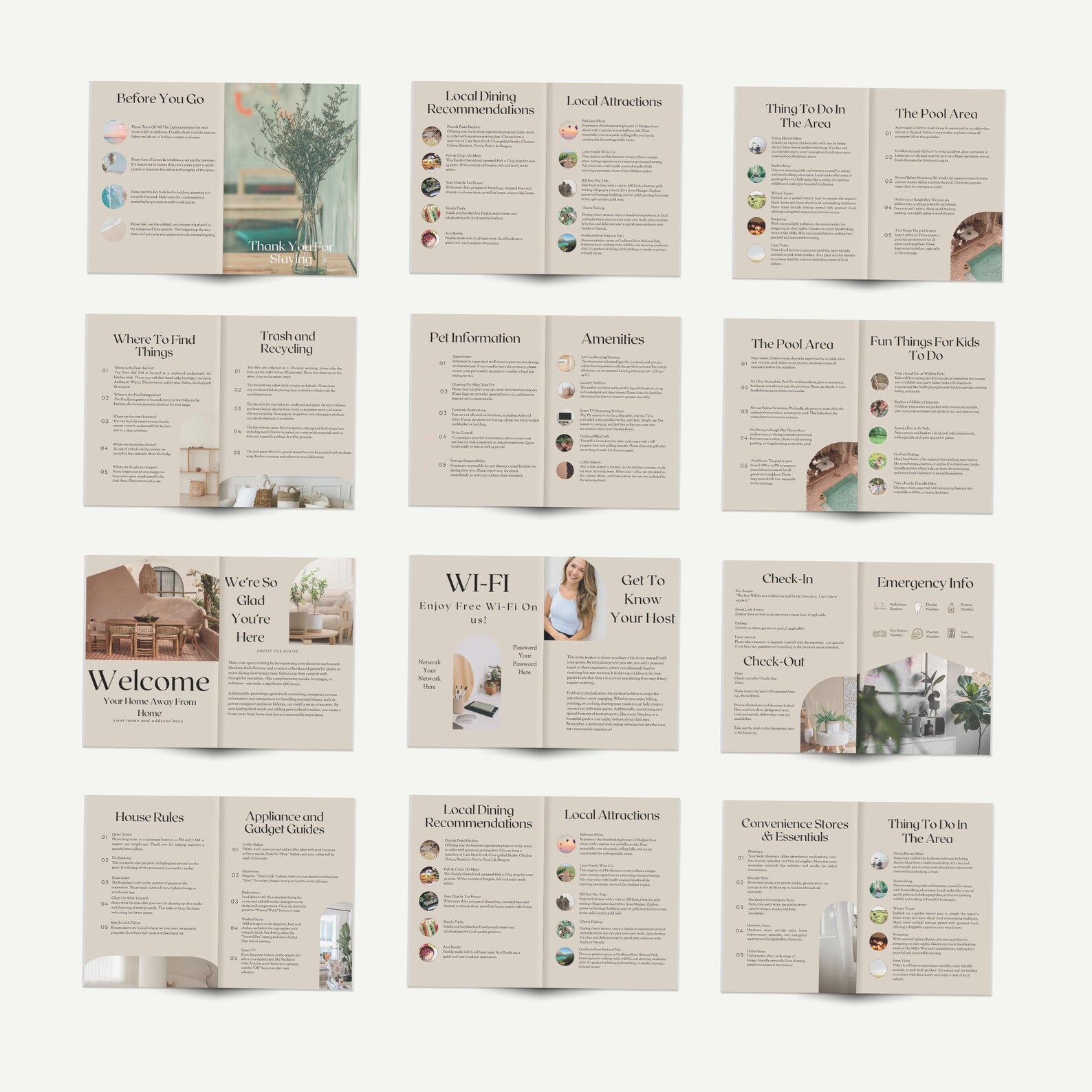 Personalized Airbnb Welcome Guide Editable Host Info Book Vacation ...