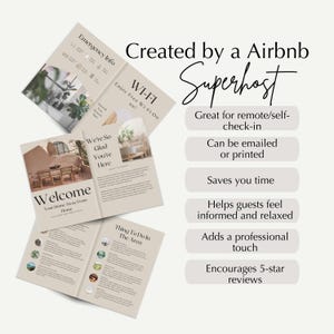 Guest Information Example Personalized Airbnb Welcome Guide Editable Host Info Book Vacation ...