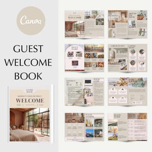 Editable Custom House Manual Template Printable Guest Welcome Book Vacation Rental Guide VRBO Host Handbook Hospitality Information Binder