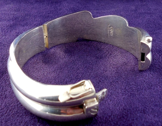 Sterling Silver Modernist Bangle Bracelet Signed … - image 3