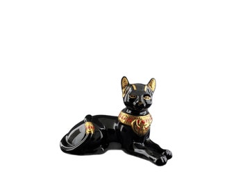 Lenox Jeweled Figurine Egyptian Cat Goddess Black Red Gold FREE SHIPPING Vtg