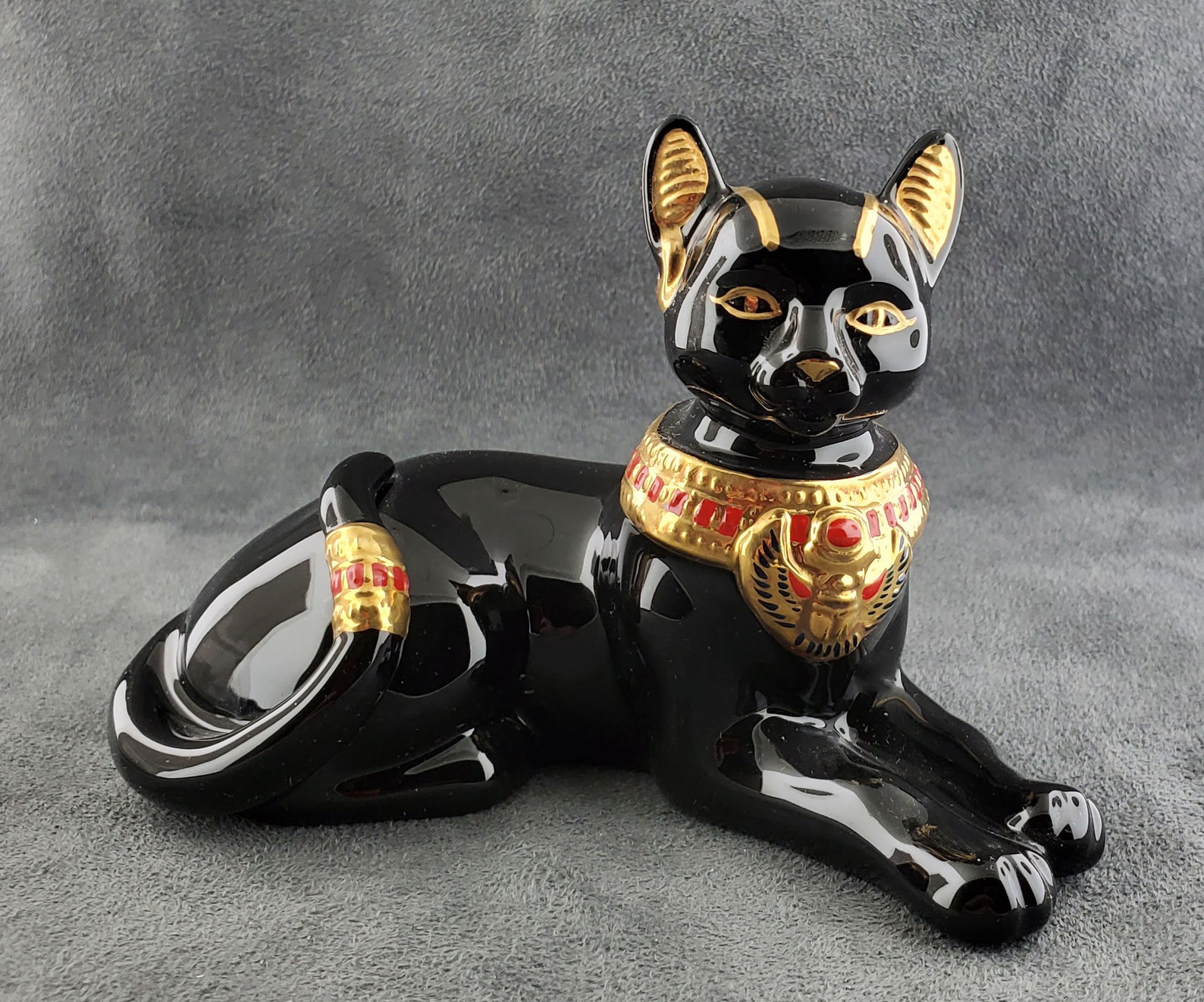 Lenox Jeweled Figurine Egyptian Cat Goddess Black Red Gold | Etsy