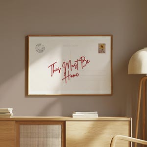 Este debe ser el lugar, póster de postal vintage, impresión de arte digital, impresión de arte horizontal de moda, impresión estética de moda, descarga digital