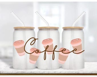 Glass Sipper Cup Wraps Bundle: 65 PNG JPG Designs (Digital Download
