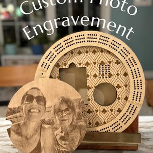 11”  Photo Engraved Cribbage Board
