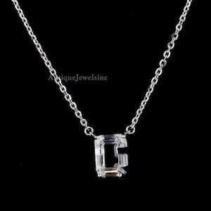 G – Gold Initial Pendant Necklace | Lab-Grown Diamond | A-Z Letter Necklace for Women