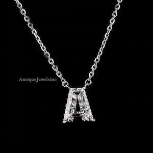 Gold Lab-Grown Diamond Initial Pendant Necklace: Personalized Letter A
