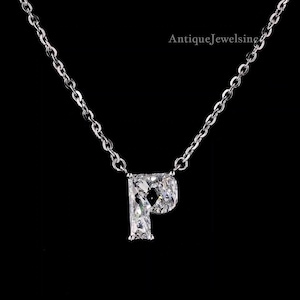 P – Personalized Diamond Letter Necklace | Gold & Lab-Grown Diamond Pendant | A-Z Jewelry