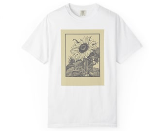 Sunflower Graphic T-Shirt: Unisex Garment-Dyed US Cotton Top