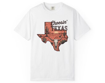 Texas Country Music Lone Star T-Shirt | Vintage Garment-Dyed Cotton Tee
