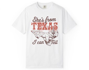 Shes From Texas I Can Tell Texas Map Cactus Western T-shirt