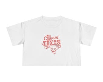 Choosin 'Texas Longhorn Schädel Crop Tee | Western Texas Grafik