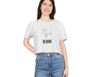 Florales Crop Top: 100% Baumwolle Blooming Flower Shirt