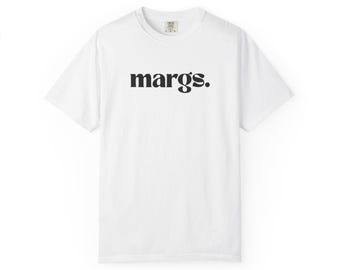 Margs. Graphic Tee, Unisex Garment-Dyed Cotton Tshirt, Margarita Lover Apparel, Summer Time