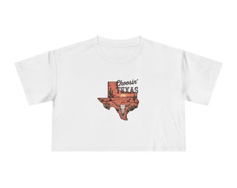 Choosin 'Texas Crop T-Shirt | Texas Herz Grafik, State Pride