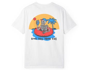 Skeleton Bone Dry T-Shirt: Garment-Dyed Cotton, Vintage Style