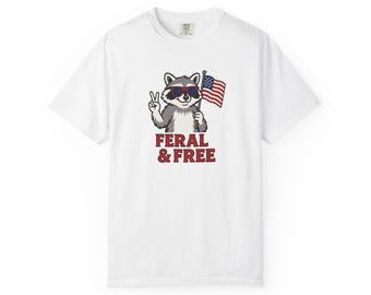 Feral Raccoon 4th of July T-Shirt: Patriotic USA Animal Tee