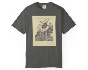 Sunflower Graphic T-Shirt: Unisex Garment-Dyed US Cotton Top