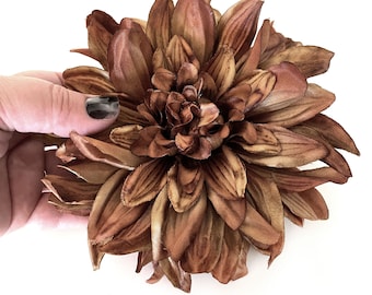 1 ENORMOUS Brown Silk Dahlia - Artificial Flower - PRE-ORDER