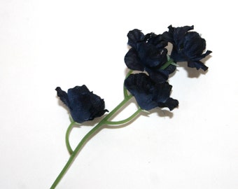 50 Navy Blue Blossoms - (13-14 pick count) Artificial Flowers, Silk Flower Blossoms - PRE-ORDER