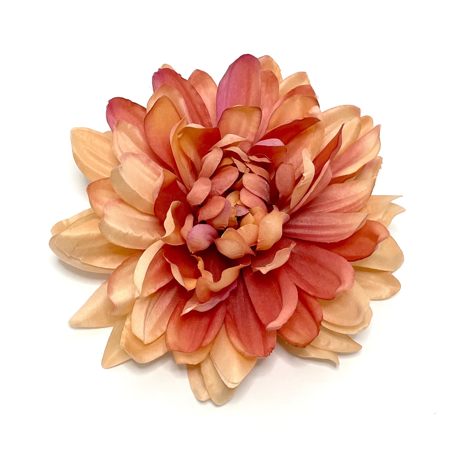 Peach Pink Dinner Plate Dahlia Artificial Flower Silk Etsy