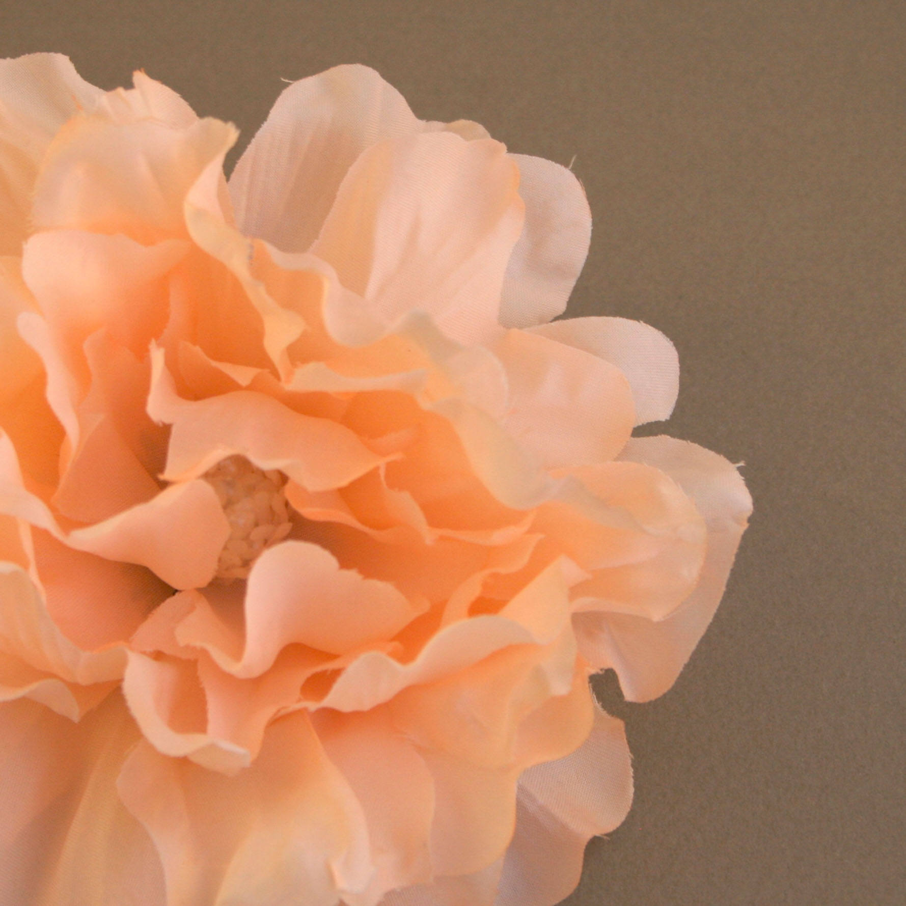 Peach Ruffle Peony Artificial Silk Flower Etsy