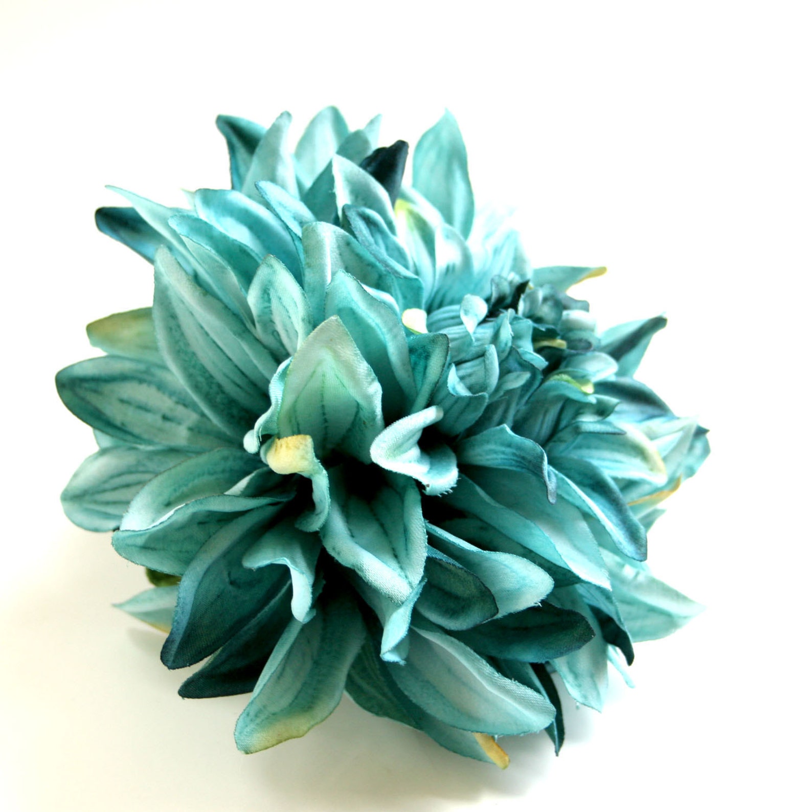 1 ENORMOUS Turquoise Silk Dahlia Artificial Flower Etsy