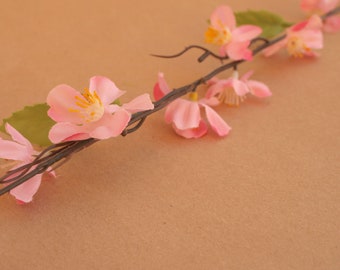 Pink Sakura or Japanese Cherry Blossom Branch - Artificial Flowers, Silk Blossoms - 18 inch