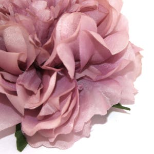 2 Small MAUVE PINK Peonies Artificial Flower Heads image 3