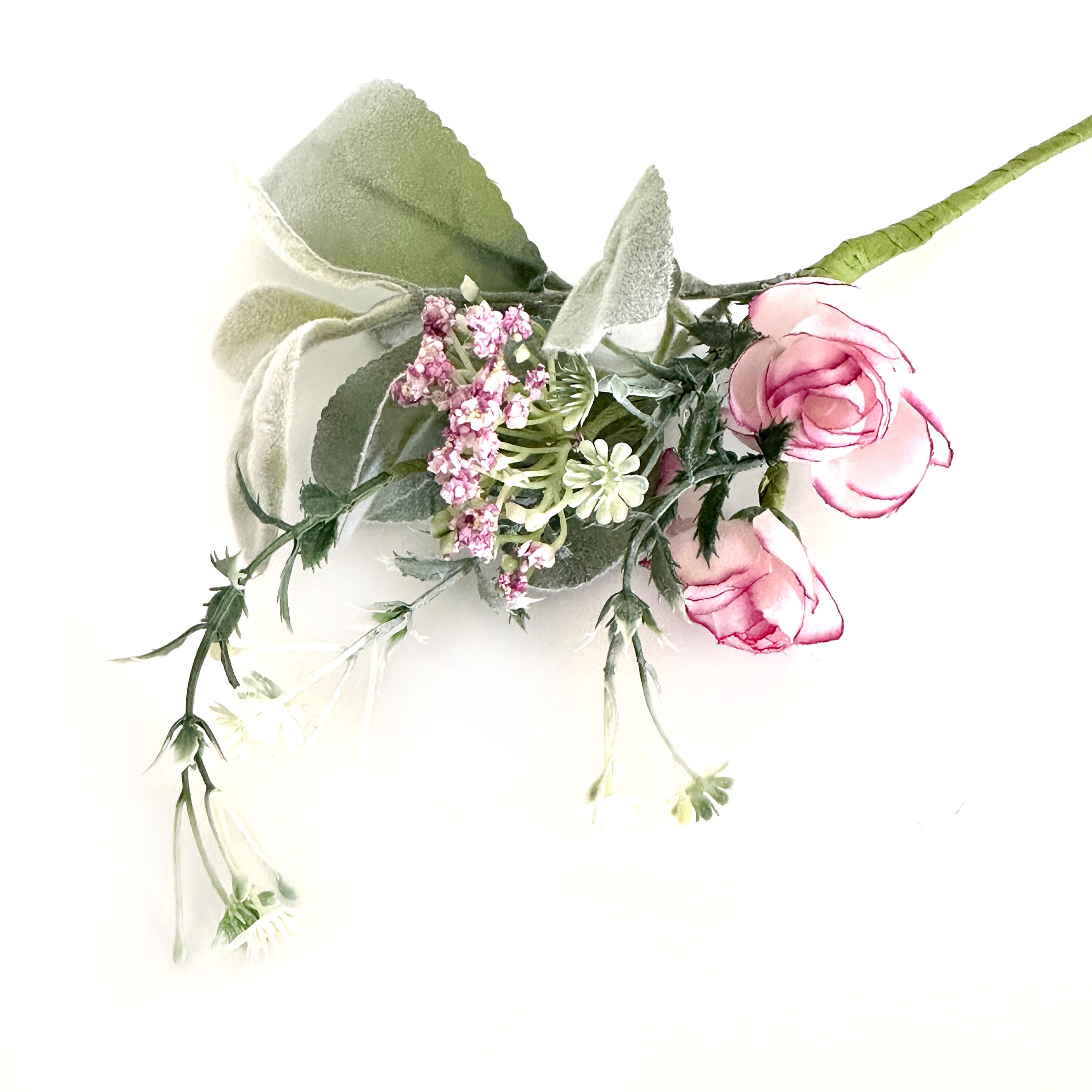 Pink Roses Bundle Small Pink Rose Bundle Bouquet - Pink Roses, Greenery - Artificial ...