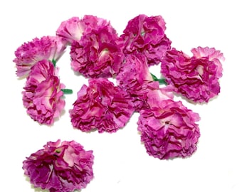 10 Violet Carnations - Artificial Flowers