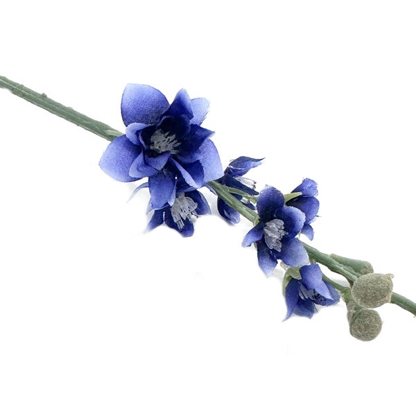 Blue Delphinium Bud Stem - Artificial Flowers
