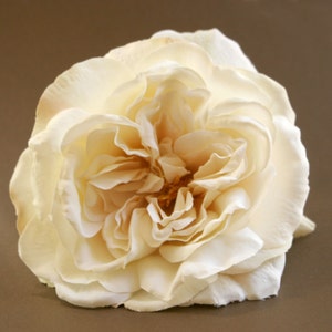1 Large Cream Sophia Rose Peach Accents Artificial Flower PRE-ORDER With or Without Stem image 2