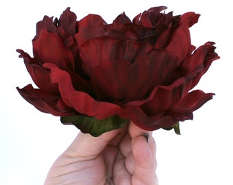 ENORMOUS Deep Red Silk Peony - Artificial Flowers, Silk Flowers - PRE-ORDER - Available with or without stem
