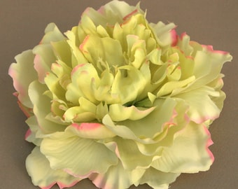 Green Peony with Pink  - Artificial Flower - Silk Flower  - Available with or without stem