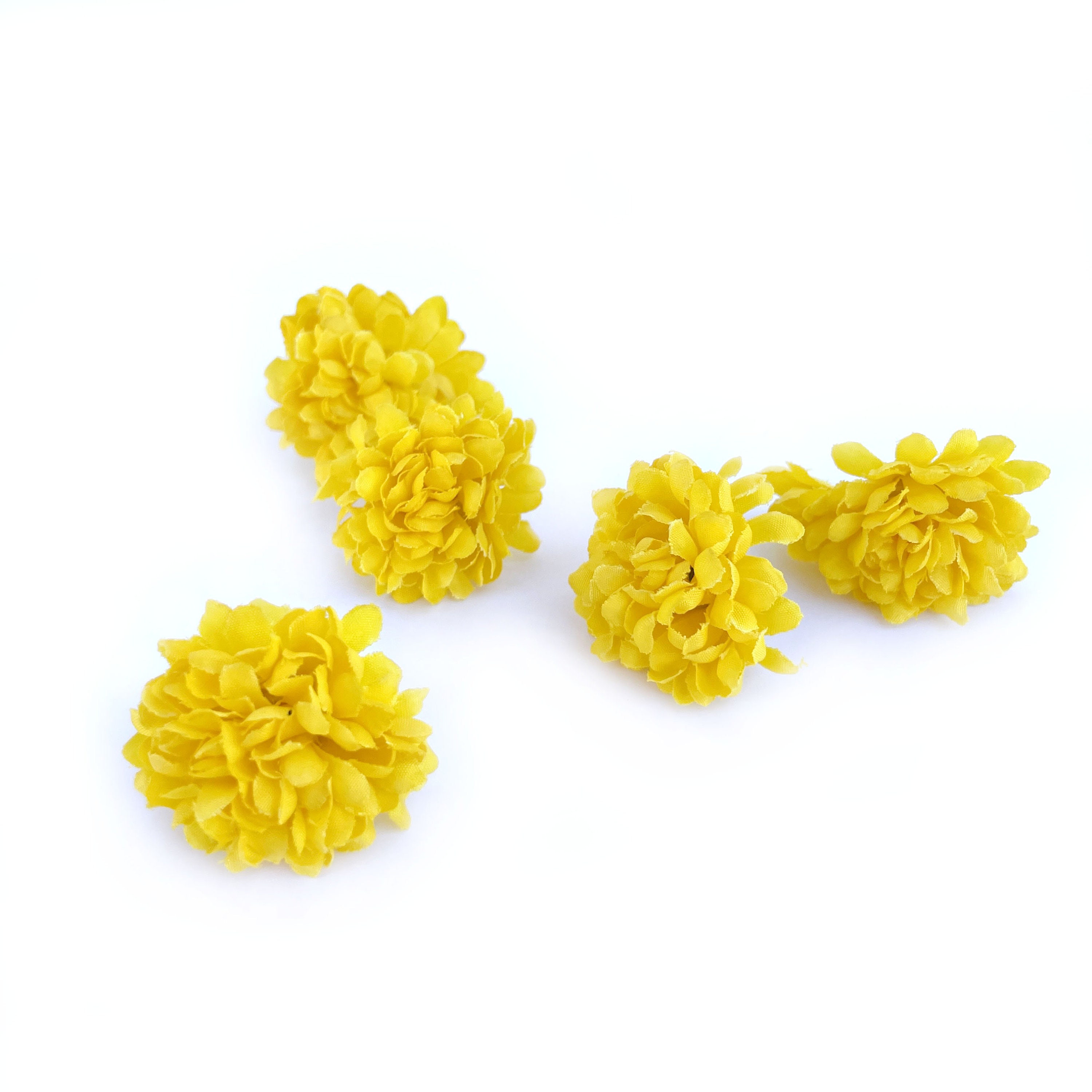 20 Yellow Mini Carnation Mums Artificial Flowers Baby Etsy