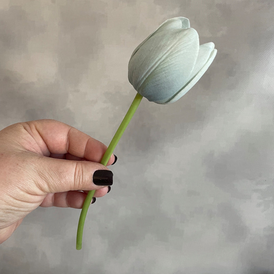 Real Touch LAVENDER GRAY TULIP Boutique Quality Artificial Etsy