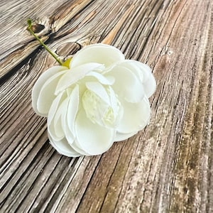 Small Pure White Ranunculus Pick - Artificial Flowers, Silk Flowers