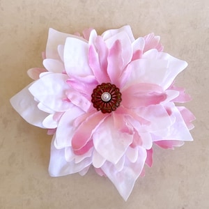 Two Tone Pink Peony Blend Flower Clip or Brooch - Artificial Flower Fascinator