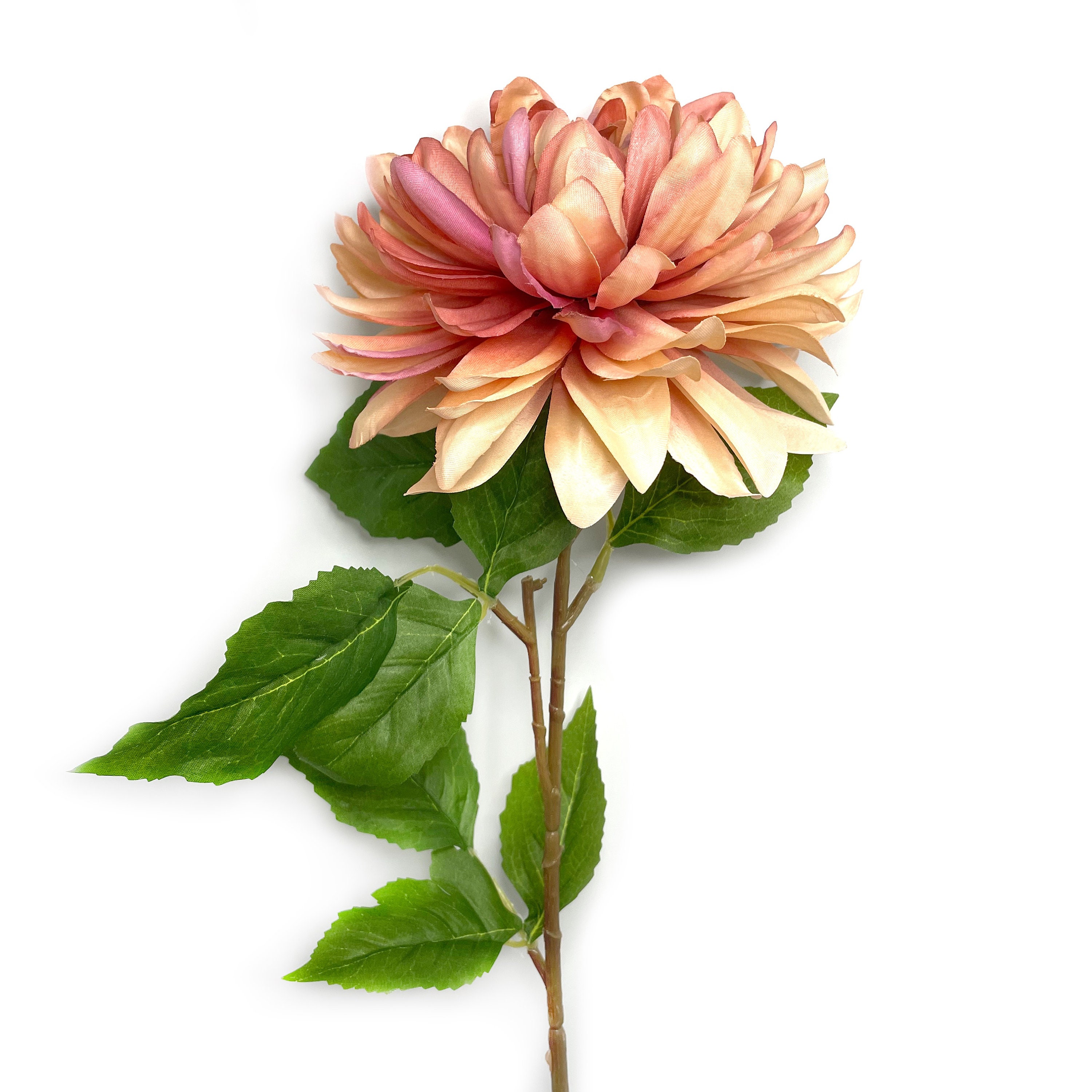 Peach Pink Dinner Plate Dahlia Artificial Flower Silk Etsy