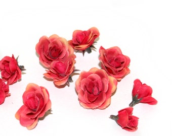 10 Ripest Peach Tea Roses - Artificial Flowers, Silk Roses PRE-ORDER