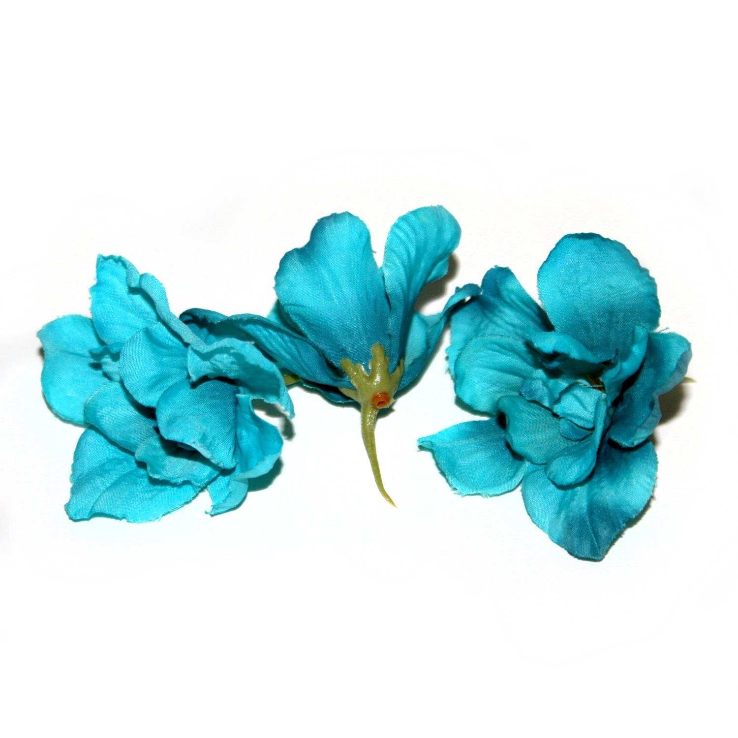 3 Flores de Delphinium de Seda Turquesa 3 capas Flores - Etsy México
