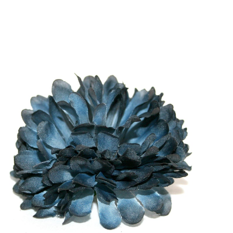 1 Midnight Blue Mum Artificial Flowers, Silk Flower image 2