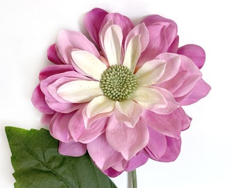 LILAC Cream Dahlia - Artificial Flower, Feel Real - Available with or without a stem