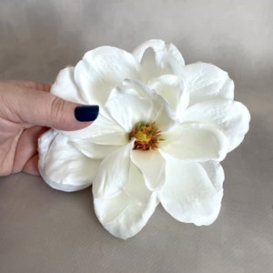 White Magnolia Artificial Flower, Silk Flower Head Stem available PRE-ORDER read full listing image 7